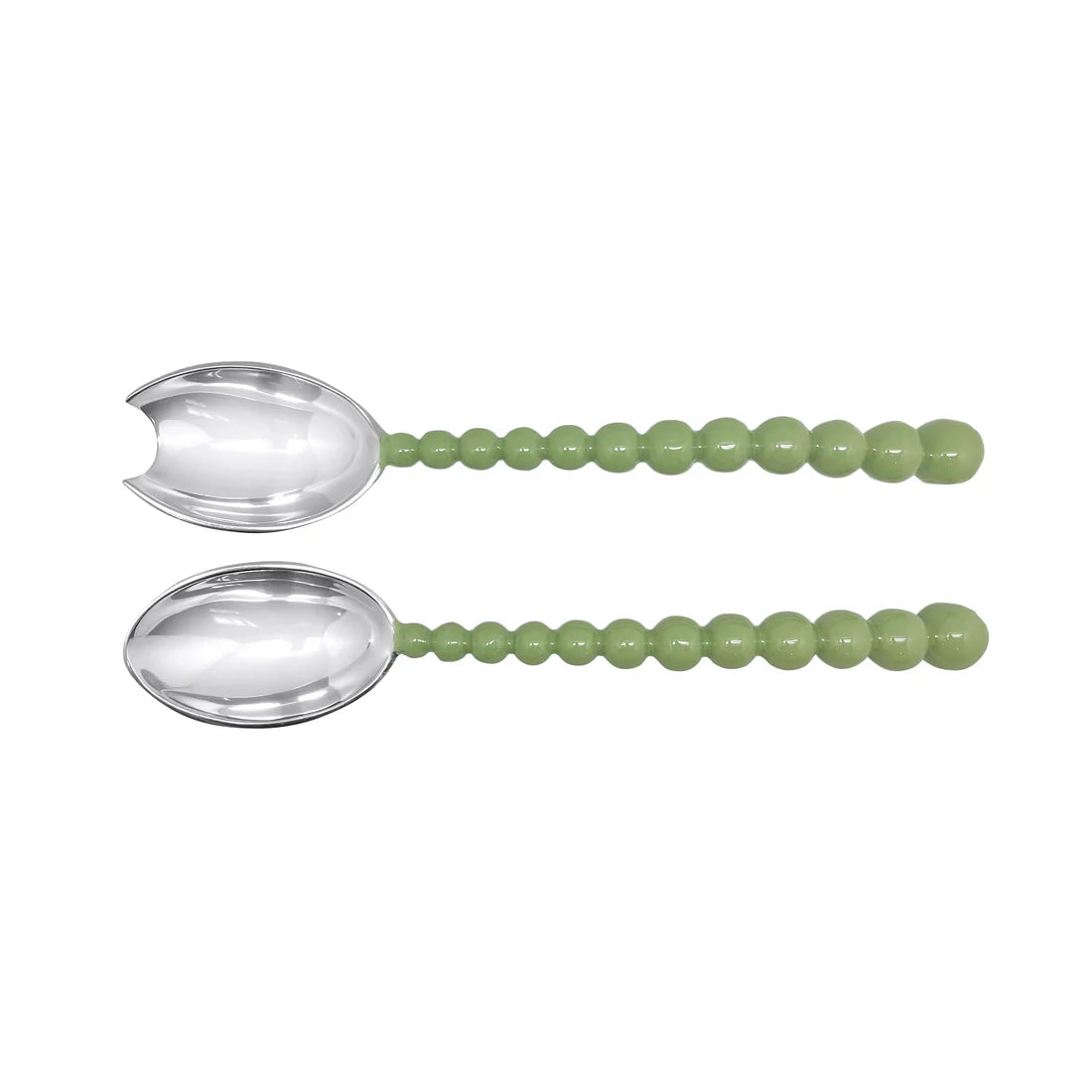 Pearled Green Large Salad Servers