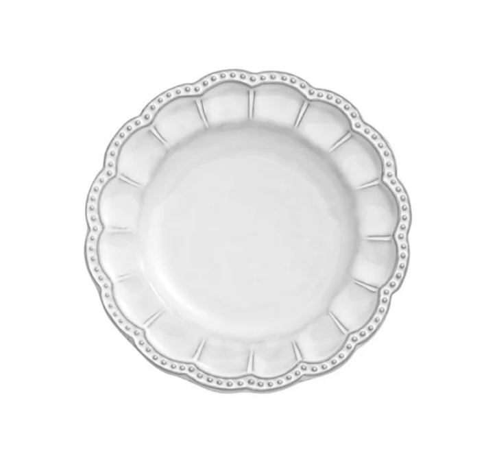 Bella Bianca Beaded Bread/Canape Plate