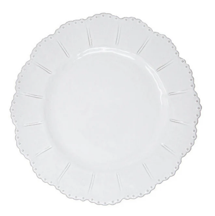Bella Bianca Beaded Dinner Plate