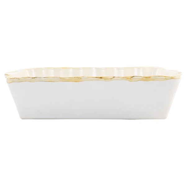 White Italian Bakers Large Rectangular Baker