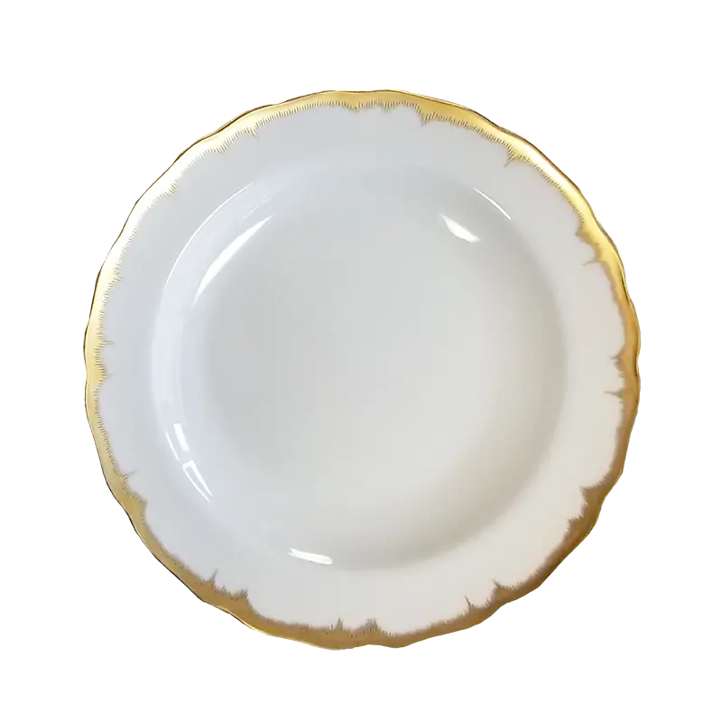 Mottahedah Chelsea Feather Gold Dessert Plate