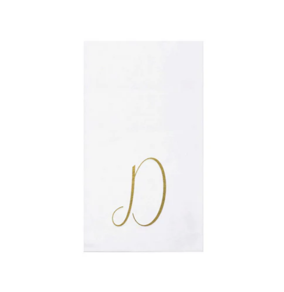 Guest Gold Papersoft Monogram Towels "D"