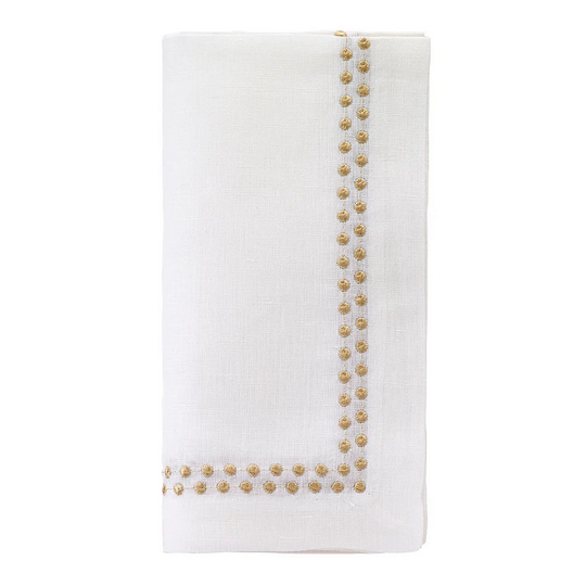 Pearls 21” Napkins Cream/Gold (S/4)