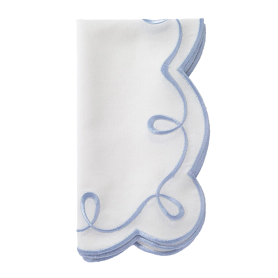 Ribbon Twirl IceBlue Napkins (S/4)
