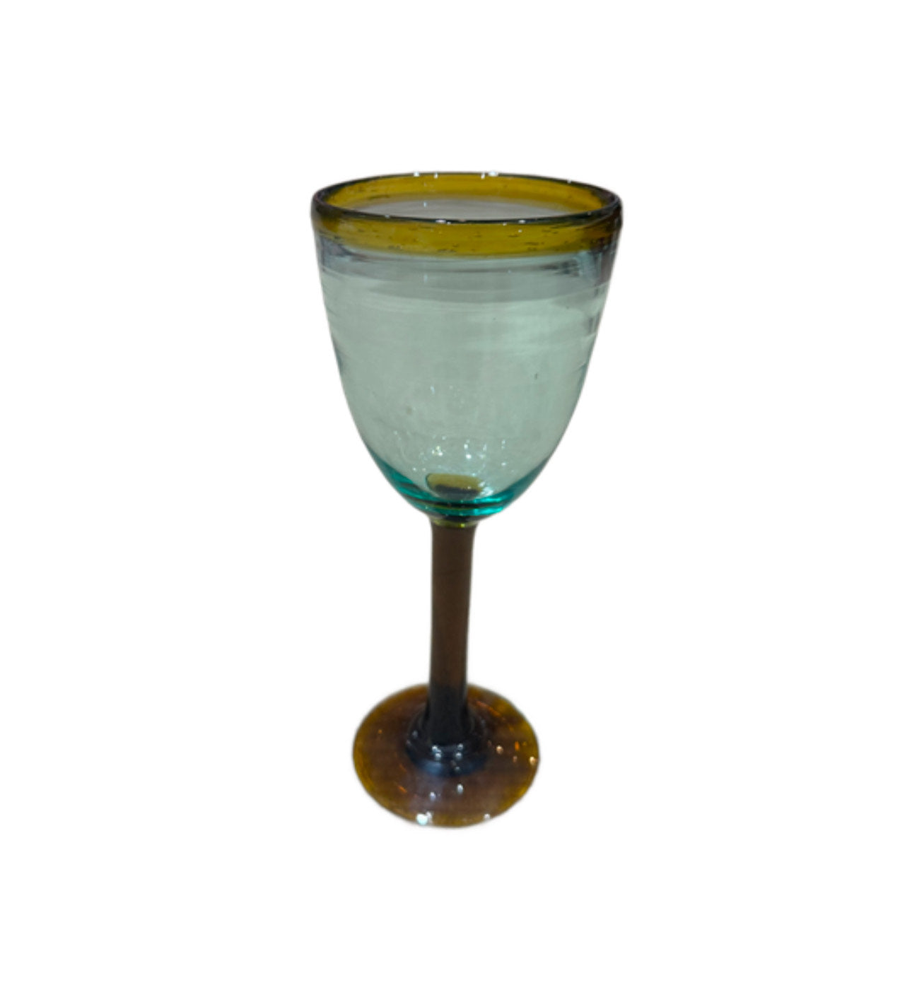 Amber Rim Wine Glass