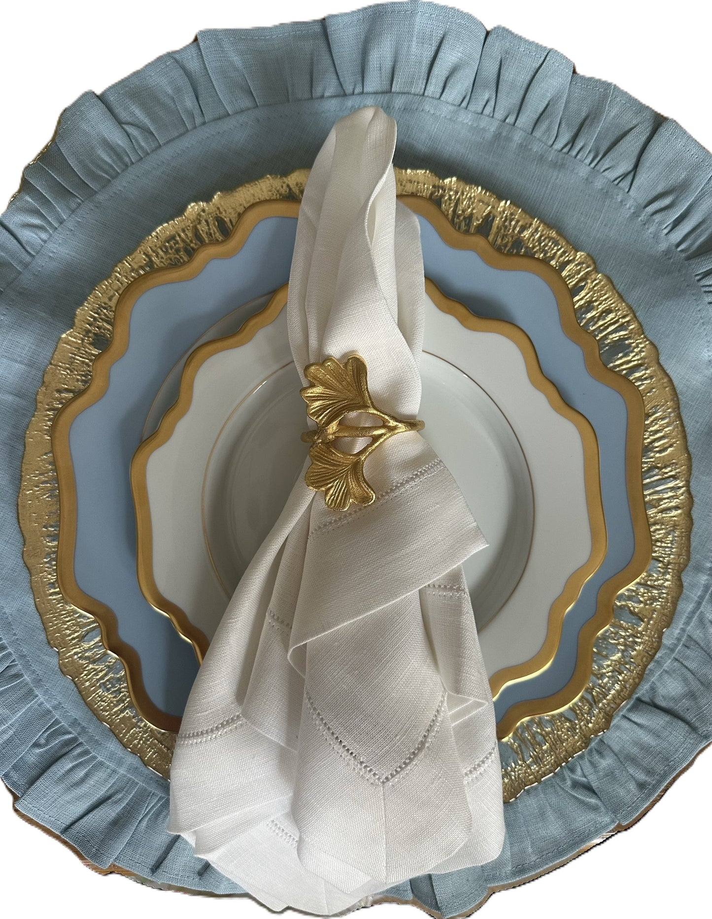 Gingko Gold Napkin Rings (set of 4)
