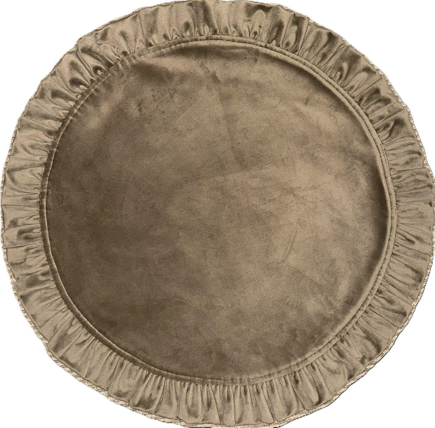 Mocha Velvet Round Ruffle Placemats (set of 4)