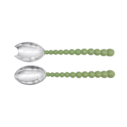 Pearled Green Large Salad Servers