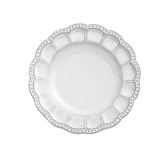 Bella Bianca Beaded Bread/Canape Plate