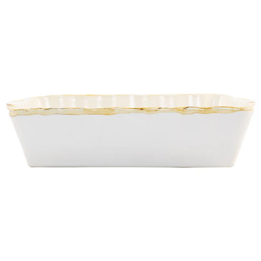 White Italian Bakers Large Rectangular Baker