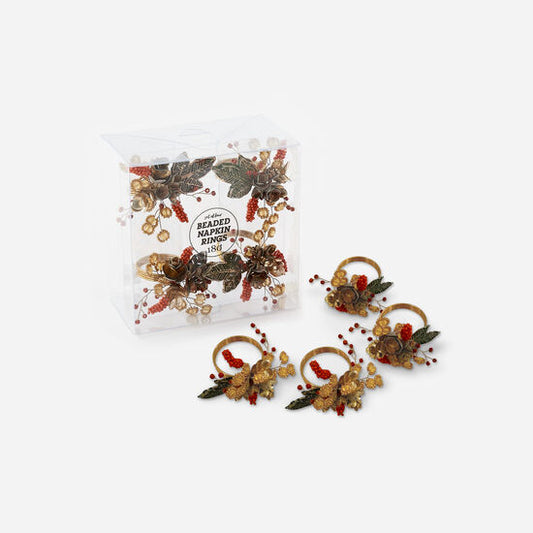 Fall Beaded Napkin Rings (4)