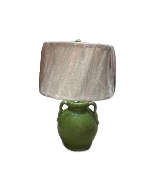 Green Pottery Lamp (24" H)