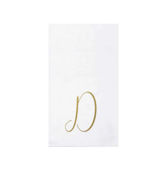Guest Gold Papersoft Monogram Towels "D"