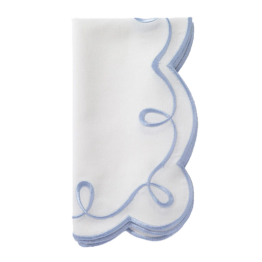 Ribbon Twirl IceBlue Napkins (S/4)