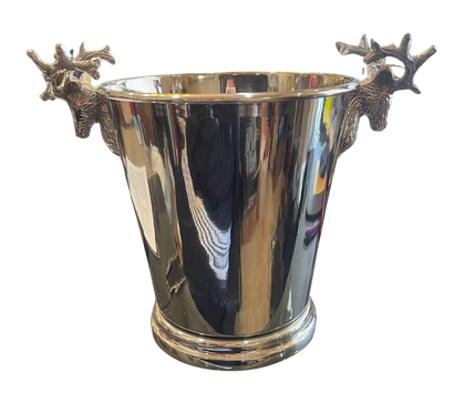 Silver Deer Head Ice Bucket
