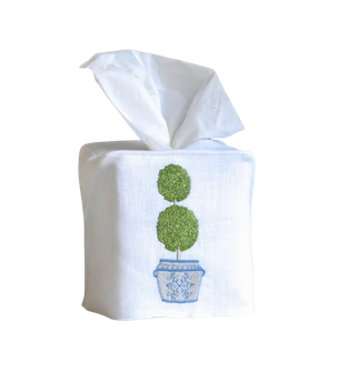 Double Boxwood Topiary Tissue Box Cover