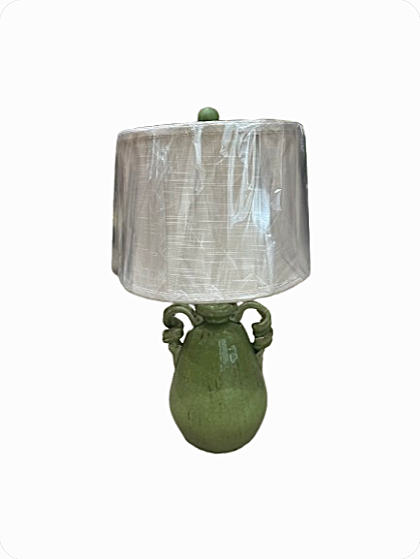 Green Pottery Lamp (20.5" H)