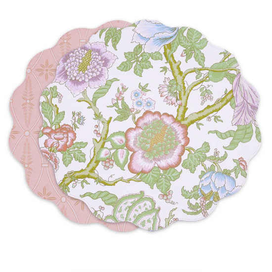 VIDA Blooms & Branches Reversible Round Placemats (S/4)