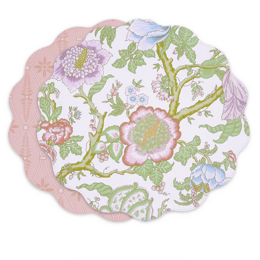 VIDA Blooms & Branches Reversible Round Placemats (S/4)