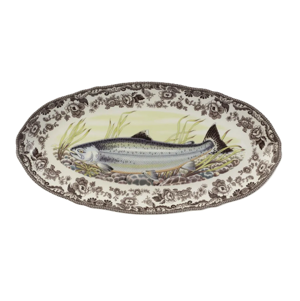 Spode Woodland King Salmon Fish Platter 18.5”