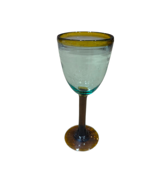 Amber Rim Wine Glass