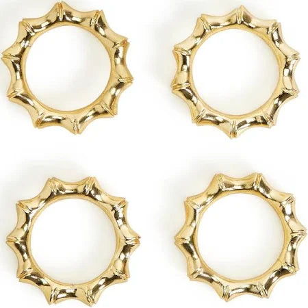 Golden Bamboo Napkin Rings (4)