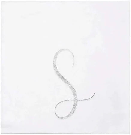 Papersoft Napkins Silver Monogram Cockail Napkins - S (Pack of 20)